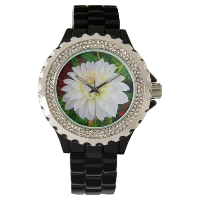 Montre Fleur blanche et rose (devant)