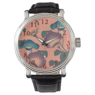 Montre Fleur d'abeille rose Art classique Hokusai