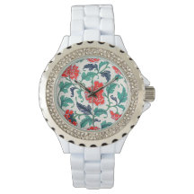Fleur dans le temps : Elégant rouge floral Vintage