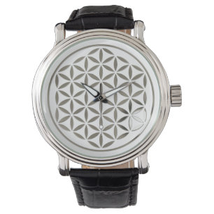 Montre Fleur de la vie - argent - timbre