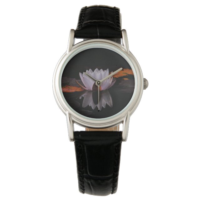 Montre Fleur de lotus blanc zen (devant)