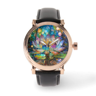 Montre Fleur de lotus illuminée en fleurs