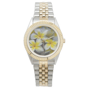 Montre Fleur de Plumeria Jaune – Floral Hawaïen