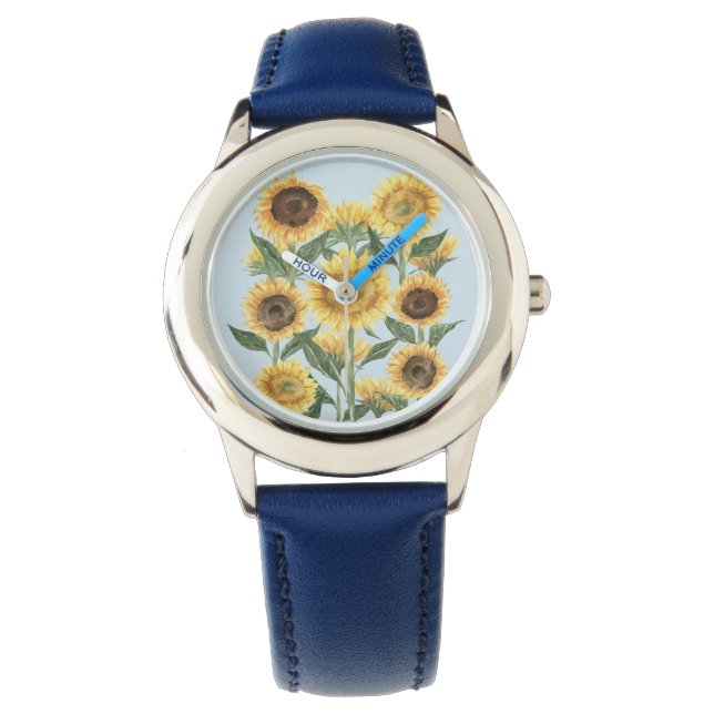 Montre Fleur de tournesol Enfants floraux (devant)