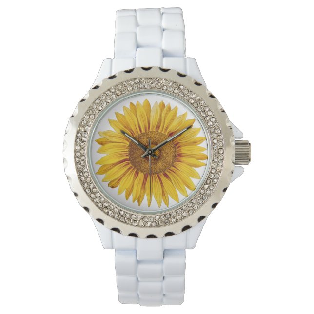Montre Fleur de tournesol vintage joyeuse (devant)