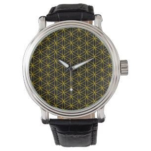 Montre Fleur de vie / Blume des Lebens - motif d'or