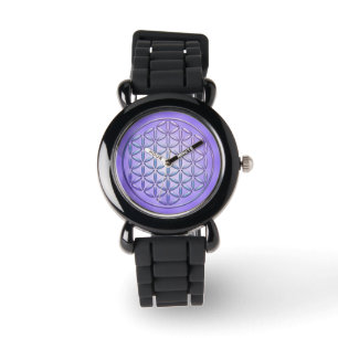 Montre Fleur de vie / Blume des Lebens - timbre violet