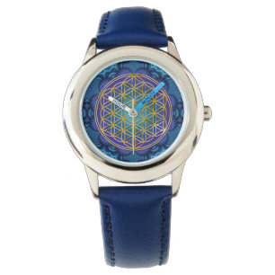 Montre Fleur de vie - or - fractale 1
