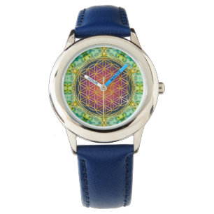 Montre Fleur de vie - or - fractale 2