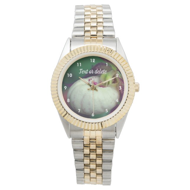 Montre Fleur d'orchidée blanche Lady Slipper Personnalisé (devant)