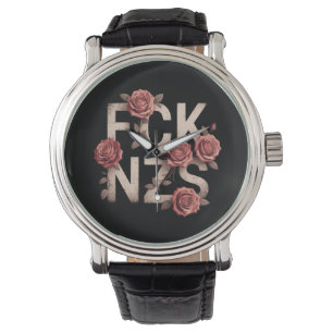 Montre Fleur FCK NZS Contre Droite Non Nazis Lgbtq+