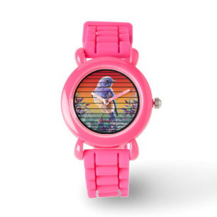 MONTRE FLEUR FLORALE OISEAU VINTAGE