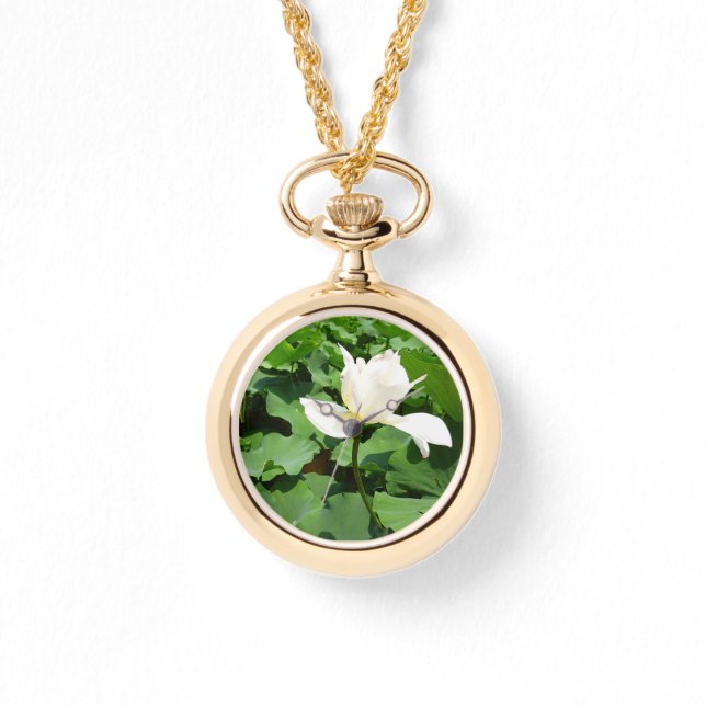 Montre Fleur Lotus blanche (Recto)