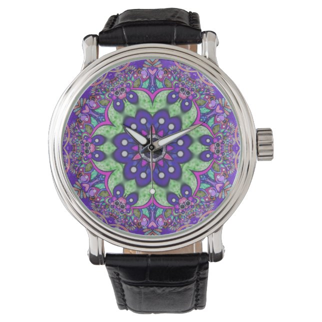 Montre Fleur Mandala (devant)