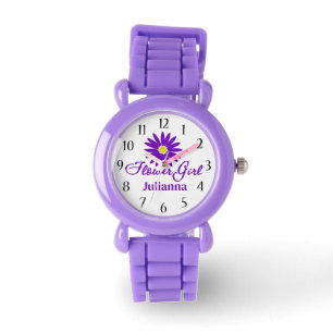 Montre Fleur marguerite violette