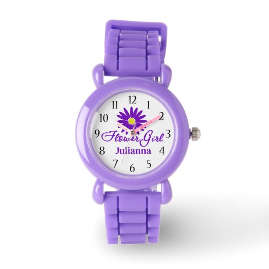 Montre Fleur marguerite violette (Recto)