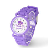 Montre Fleur marguerite violette (Angle)