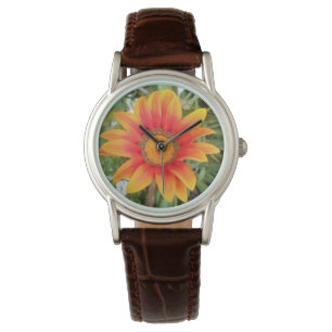 Montre Fleur orange unique