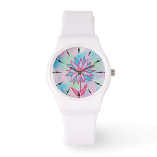 Montre Fleur Pastel à main mignonne