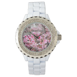 Montre Fleur rose cerisier Sakura printemps
