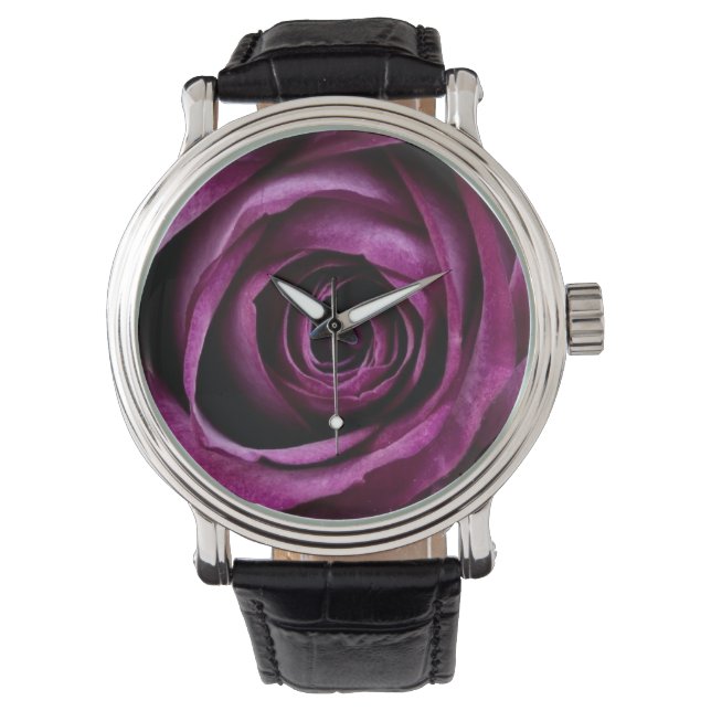 Montre Fleur rose violette (devant)