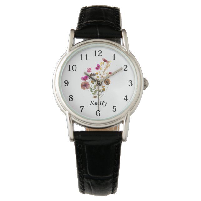 Montre Fleur sauvage personnalisé (devant)
