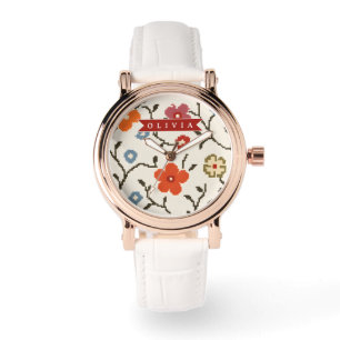 Montre Fleur vintage bohème scandinave folklorique person