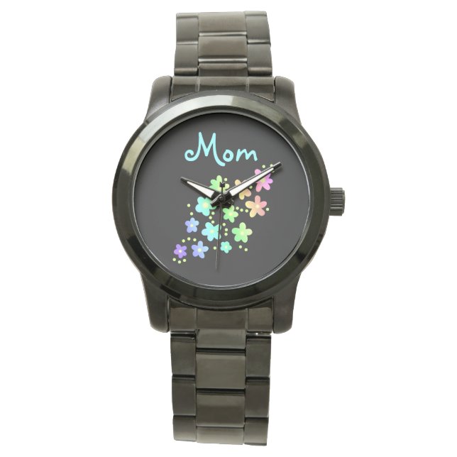 Montre Fleurs arc-en-ciel "Maman" (devant)