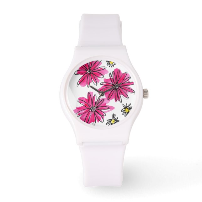Montre Fleurs blanches et roses (Recto)