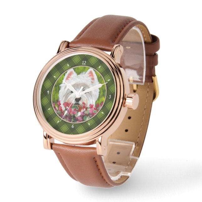 Montre Fleurs blanches et roses (Angle)