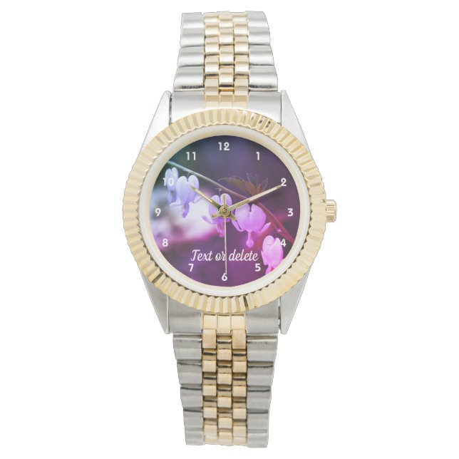 Montre Fleurs cardiaques à saignement blanc Couleurs Abst (devant)