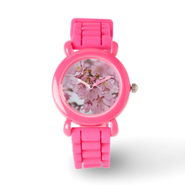 Montre Fleurs de cerisier Sakura rose pâle (Recto)