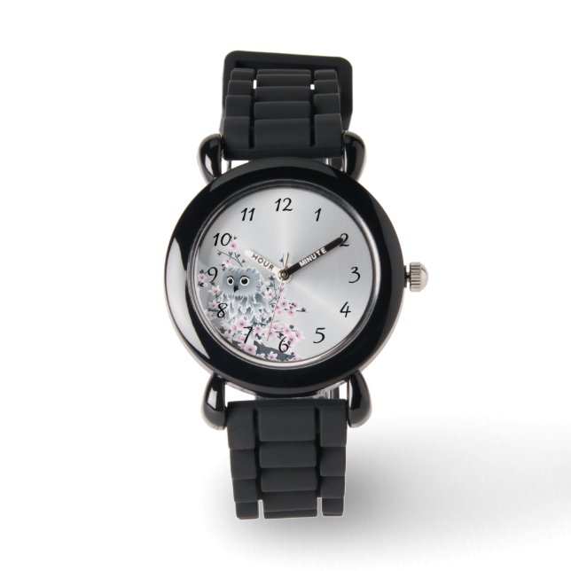 Montre Fleurs de cerisiers de choux mignons Nombre d'enfa (Recto)