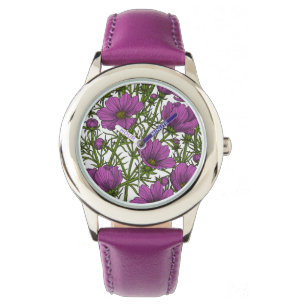 Montre Fleurs de cosmos violet