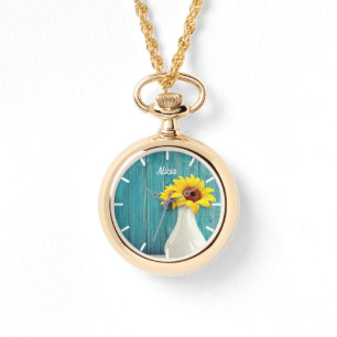 Montre Fleurs de soleil pointillées