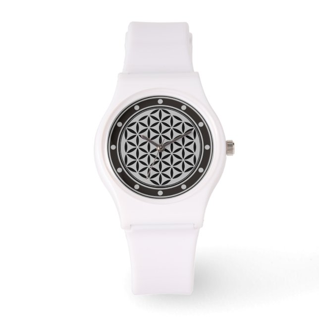 Montre FLEURS DE VIE - Symbole de géométrie sacrée plein  (Recto)