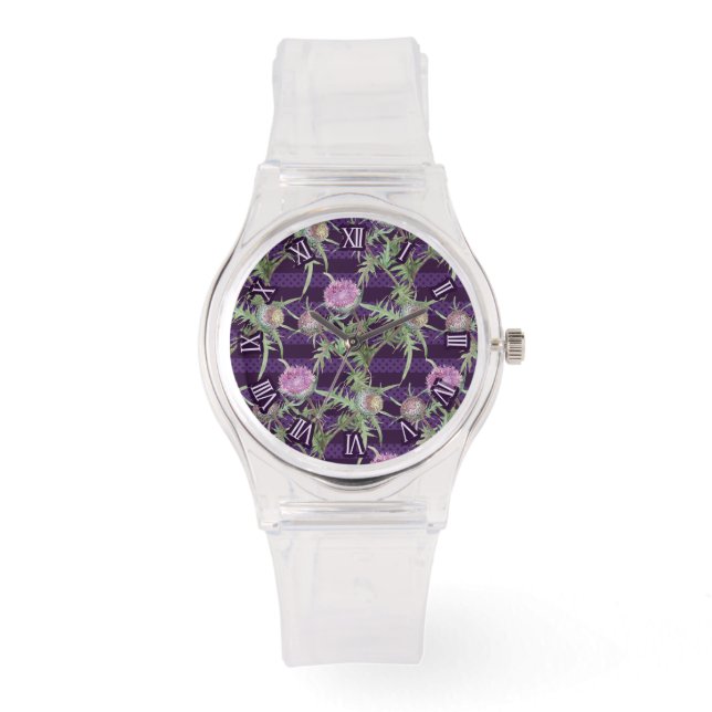 Montre fleurs de violette chardon (Recto)
