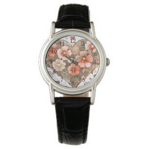 Montre Fleurs et coeur
