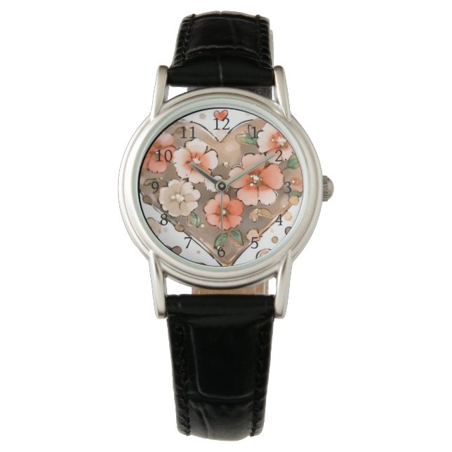 Montre Fleurs et coeur (devant)
