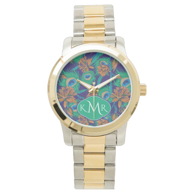 Montre Fleurs Et Plumes | Monogramme (devant)