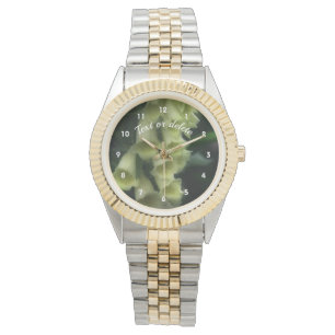 Montre Fleurs Foxglove blanches personnalisées