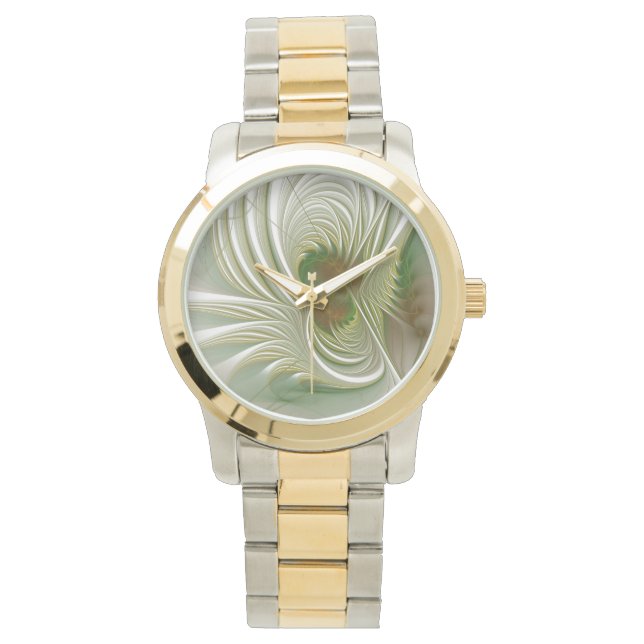 Montre Fleurs imaginaires fractales douces et tendres (devant)