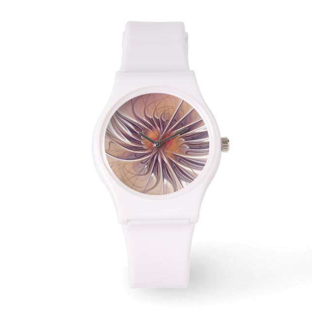 Montre Fleurs imaginaires fractales douces et tendres (Recto)