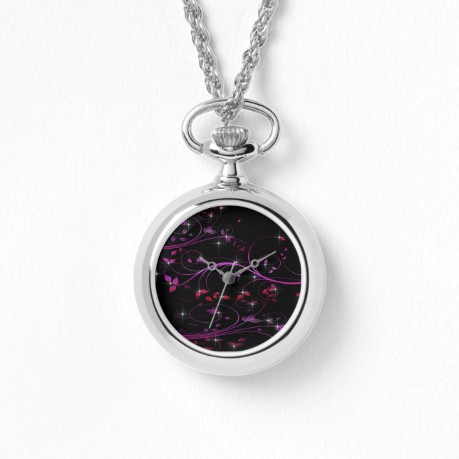 Montre Fleurs roses chaudes (Recto)