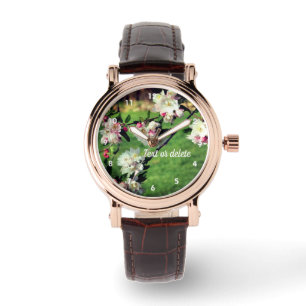 Montre Fleurs roses et blanches printanières