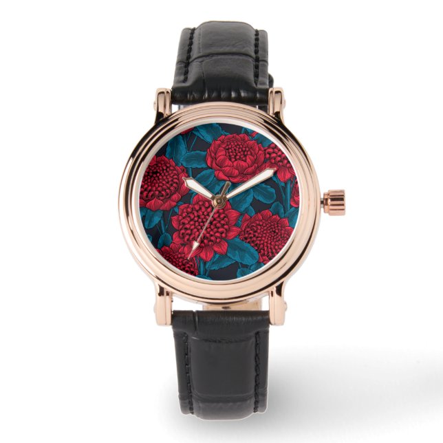 Montre Fleurs rouges de waratah (Recto)