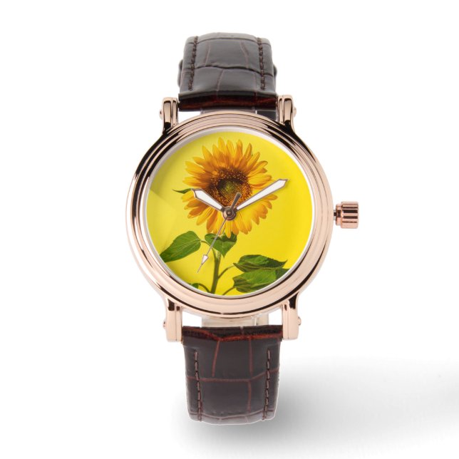 Montre Fleurs | Tournesol jaune (Recto)