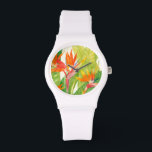 Montre Fleurs tropicales | Oiseau du paradis<br><div class="desc">Aquarelle Fleurs tropicales 2 Artiste : Tim OToole</div>