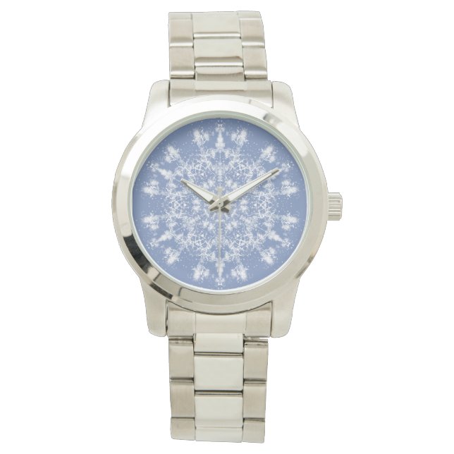 Montre Flocon de neige fractionné en dentelle Abstraite s (devant)