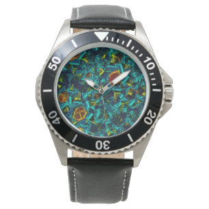 Montre Flor virtuel em azul gradiente, estilhaçada
